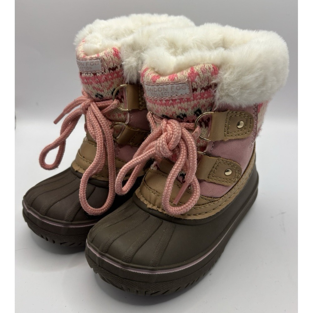 LONDON FOG Boots Girls Toddler Kids Tottenham Winter Snow Water Resistant- 6T